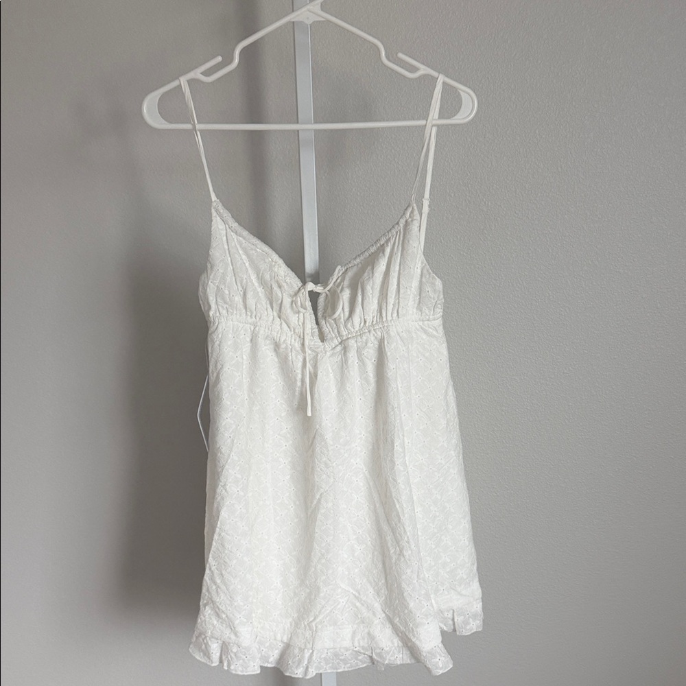 Princess Polly White Eyelet Mini Dress